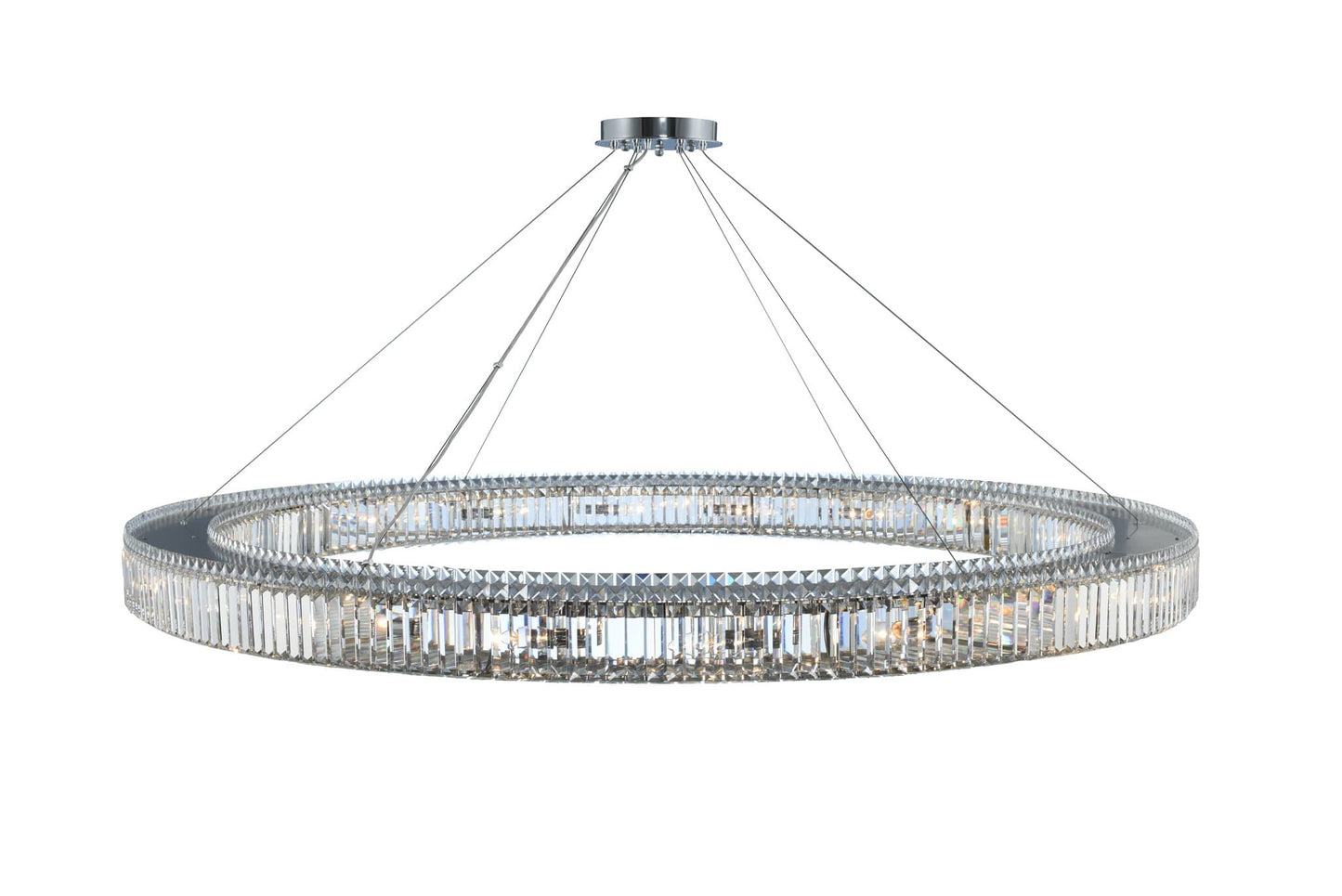 Rondelle 72" Wide Ring Chandelier with Firenze Crystal