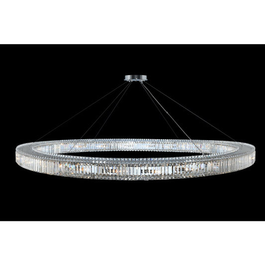 Allegri Rondelle 84" Wide Ring Chandelier with Firenze Crystal