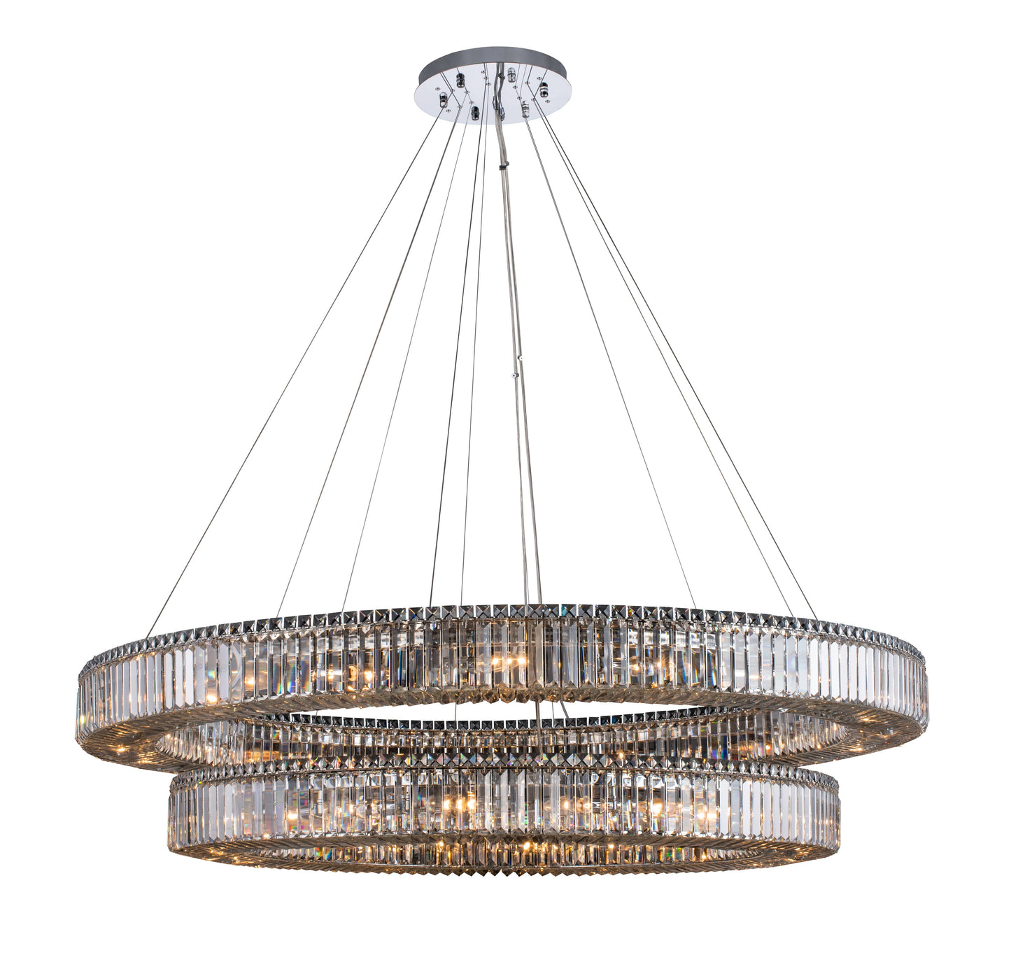 Rondelle 36 Light 60" Wide Crystal Ring Chandelier