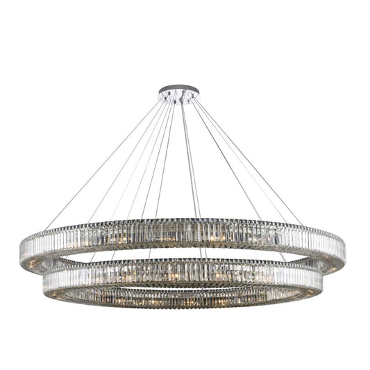 Allegri Rondelle 44 Light 84" Wide Crystal Ring Chandelier