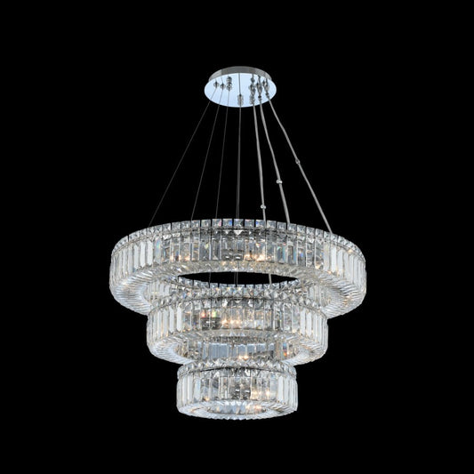 Allegri Rondelle 3 Light 26" Wide Ring Chandelier with Firenze Crystal