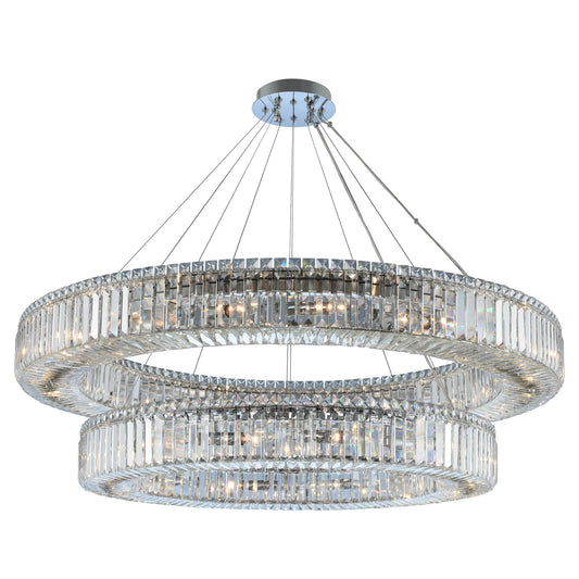 Rondelle 2 Light 47" Wide Ring Chandelier with Firenze Crystal