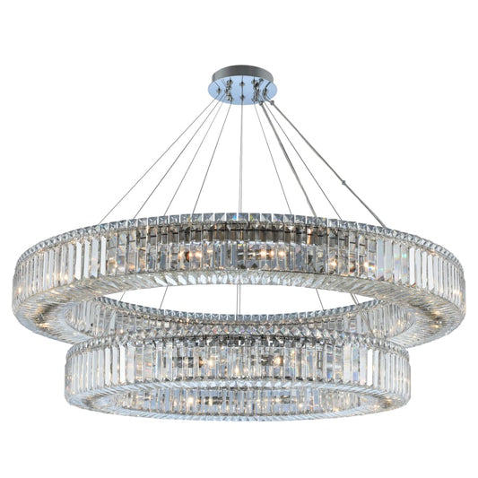 Allegri Rondelle 2 Light 47" Wide Ring Chandelier with Firenze Crystal