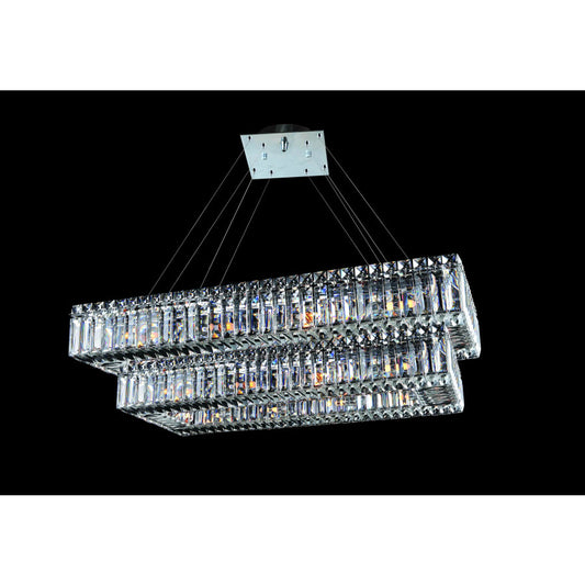 Allegri Quantum Baguette 26 Light Two Tier Chandelier