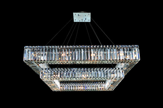 Quantum Quadro 28 Light Two Tier Chandelier
