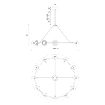 Alora Lighting Dahlia 47" Wide LED Ring Chandelier