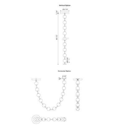 Alora Lighting Marni 86" Wide 3000K LED Linear Pendant