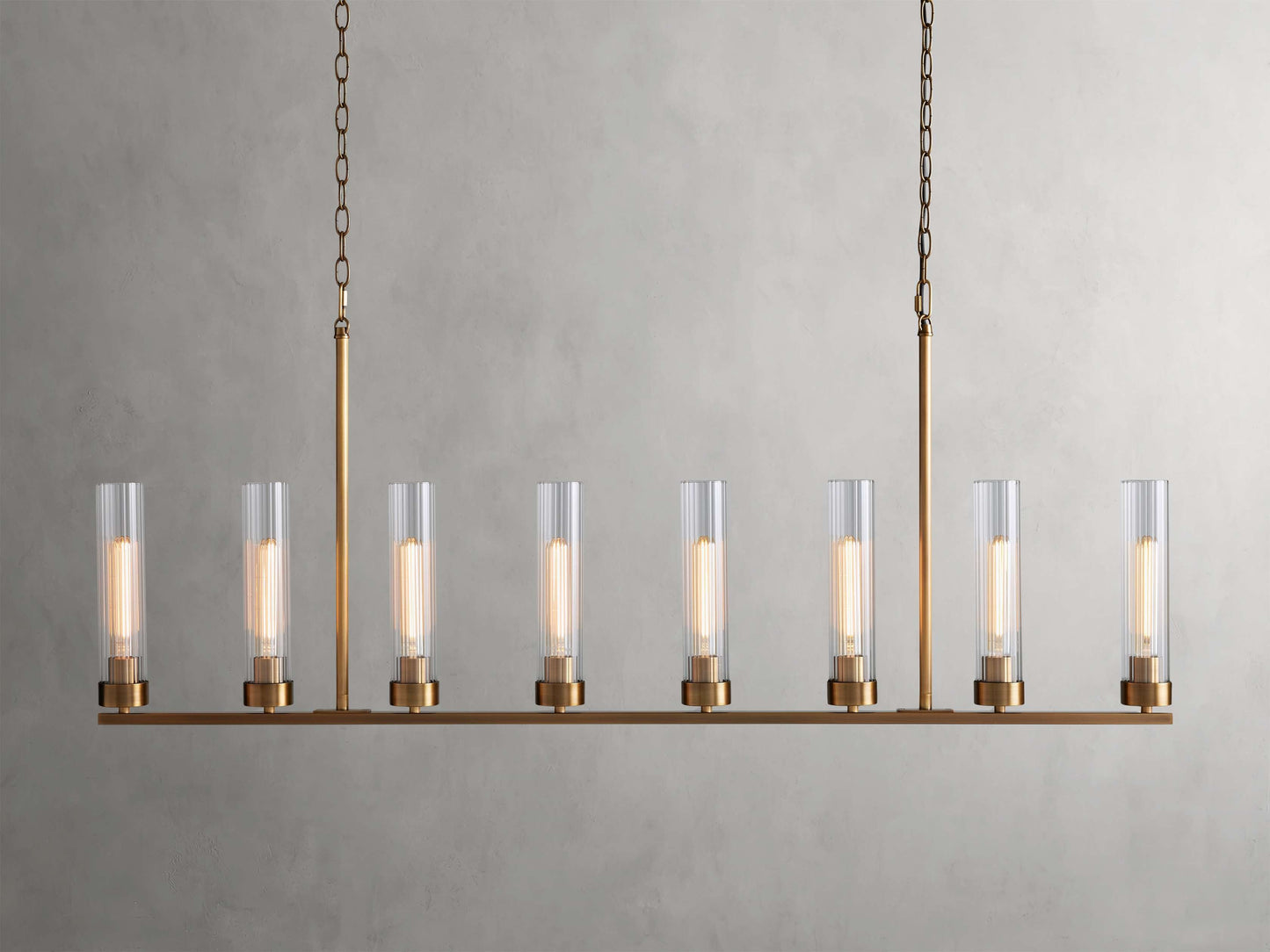 Andreas Fluted Glass Linear Chandelier