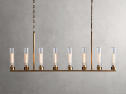 Andreas Fluted Glass Linear Chandelier