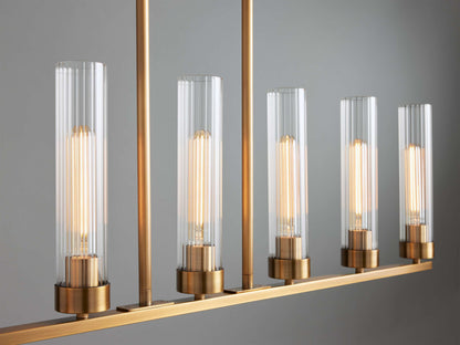 Andreas Fluted Glass Linear Chandelier