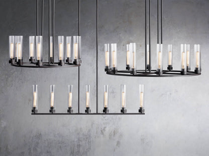 Andreas Fluted Glass Linear Chandelier