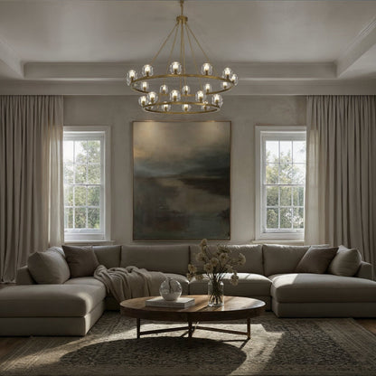Aragon 48'' LED Soft Brass Chandelier Gold 48"W x 45.75"H x 48"D