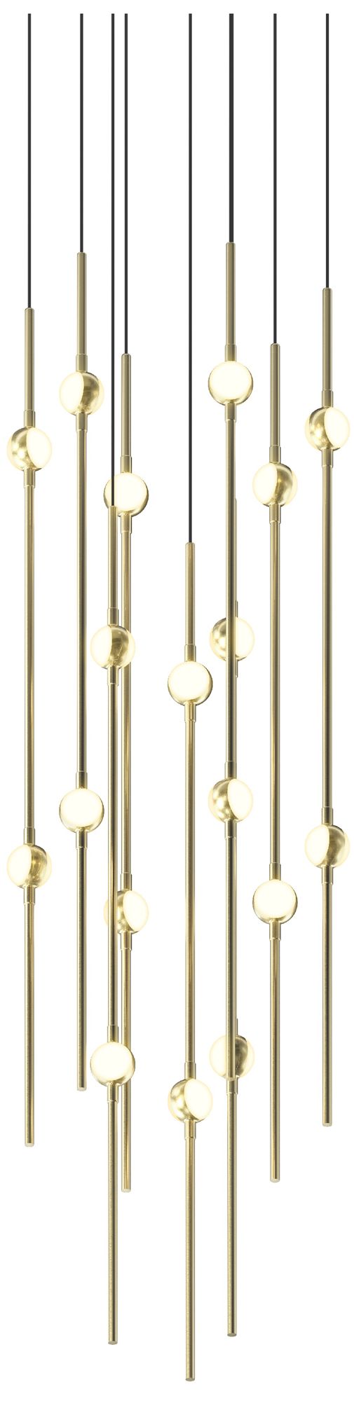 Aries 11.5"W Round Brass 2700K Short White Shade LED Pendant