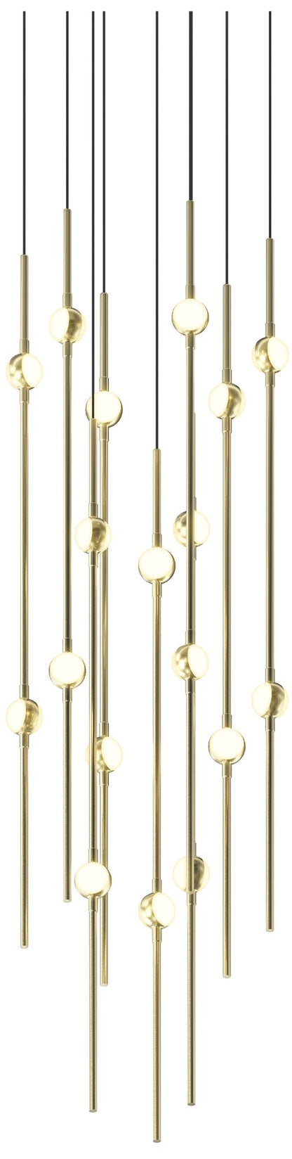 Aries 11.5"W Round Brass 2700K Short White Shade LED Pendant