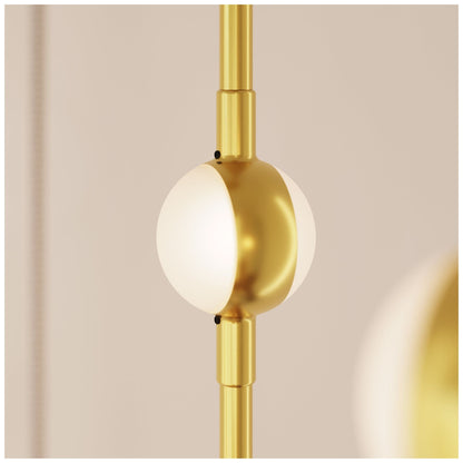 Aries 11.5"W Round Brass 3000K Long White Shade LED Pendant
