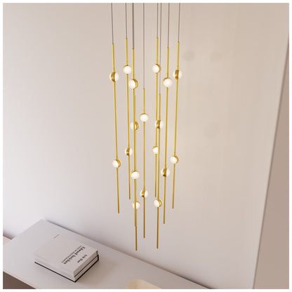 Aries 11.5"W Round Brass 3000K Short White Shade LED Pendant