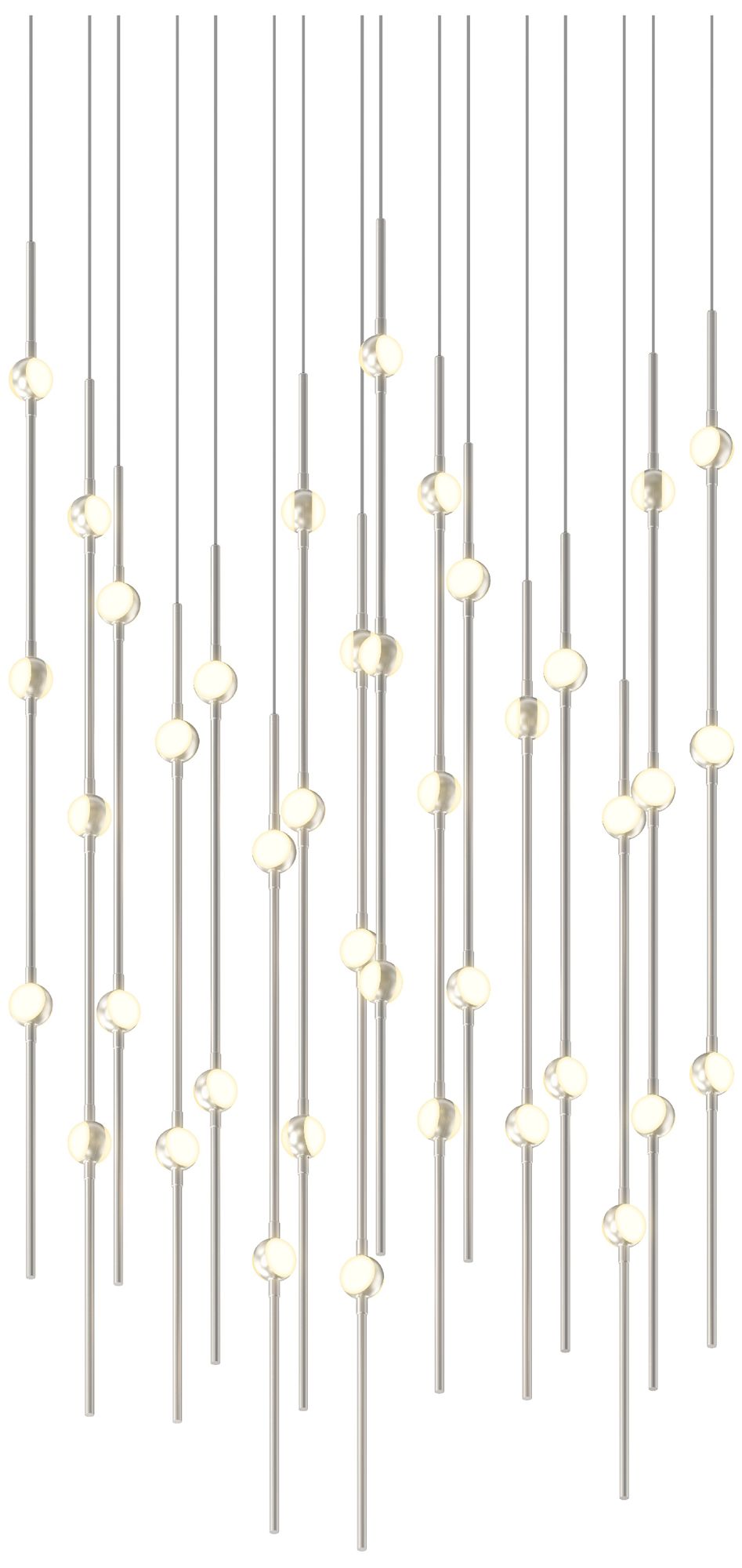 Aries 21.5"W Square Nickel 3000K Short White Shade LED Pendant