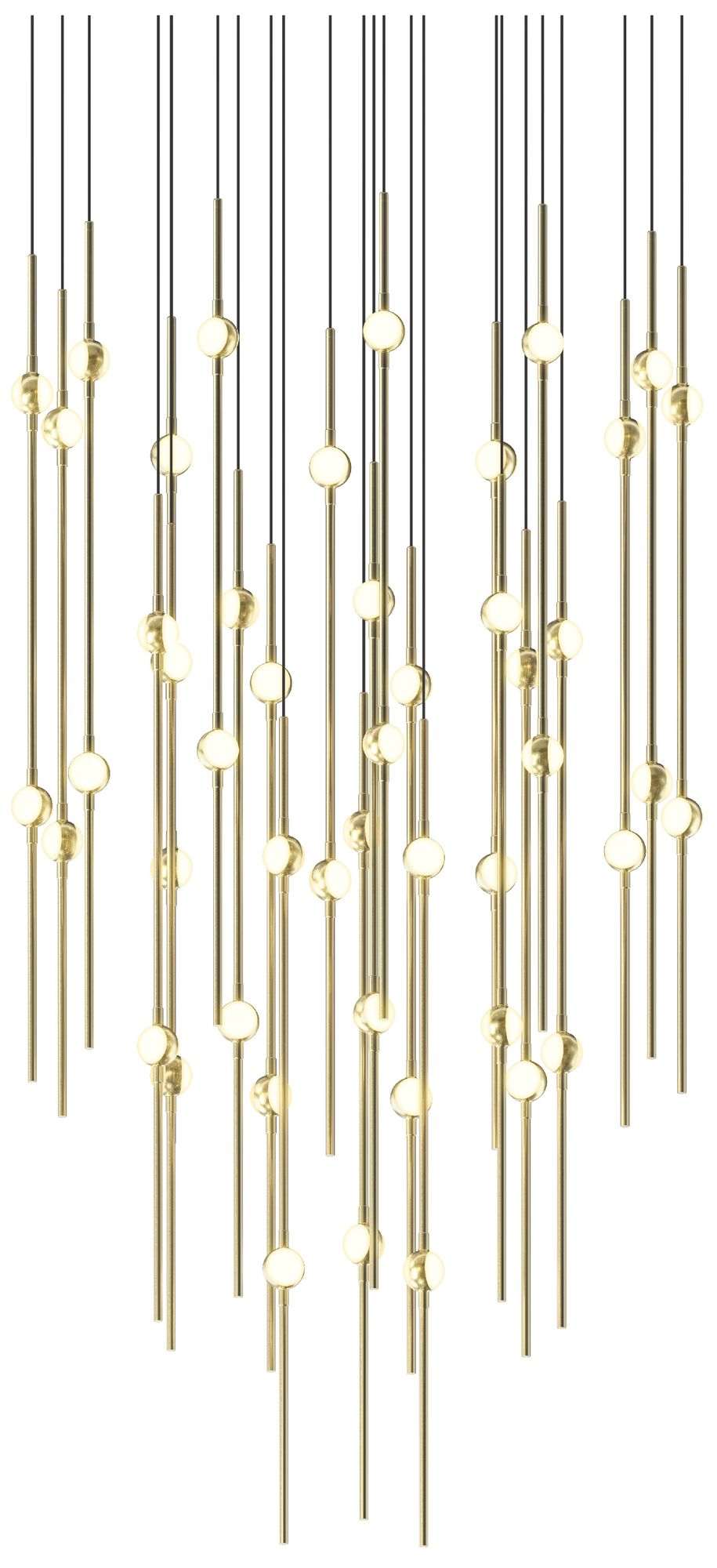 Aries 24.75"W Round Brass 3000K Short White Shade LED Pendant