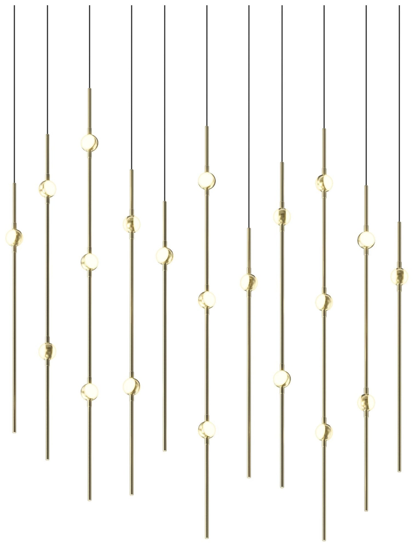 Aries 35.5"W Rectangle Brass 3000K Short White Shade LED Pendant