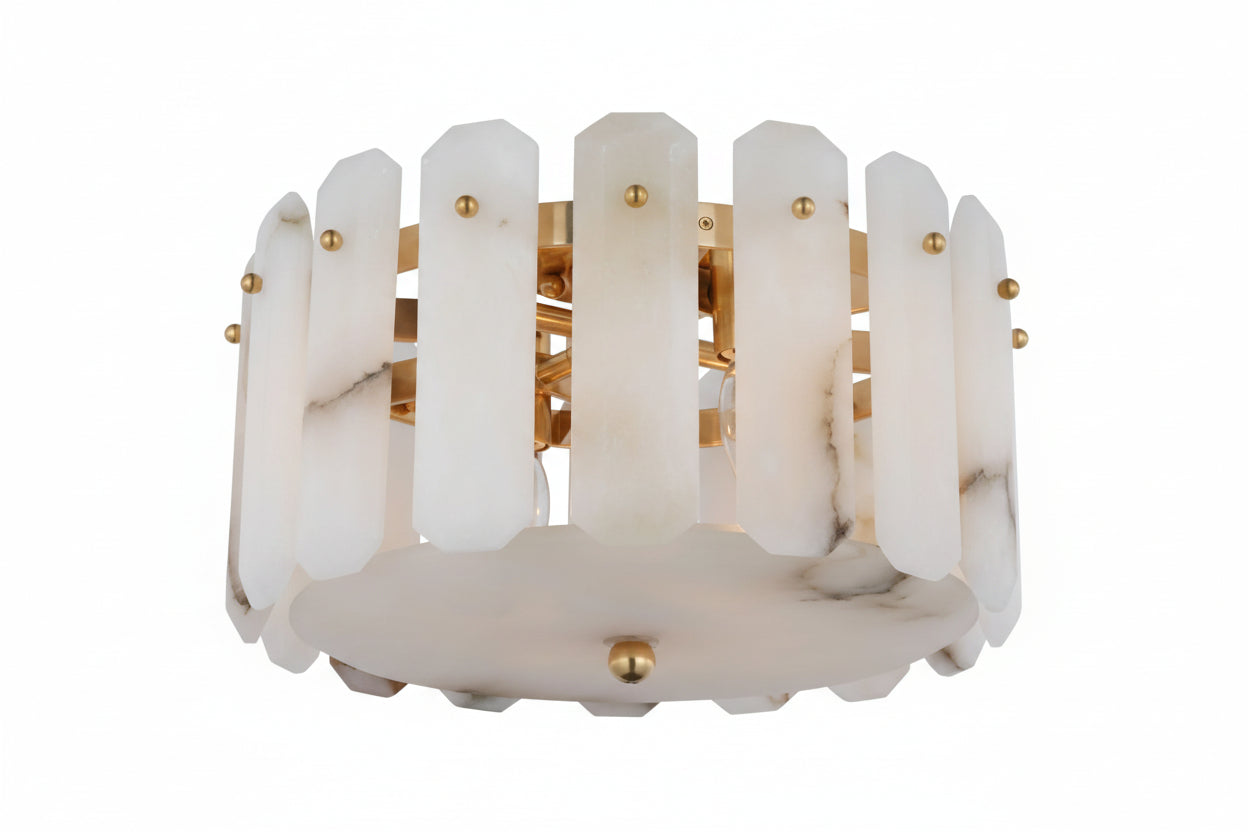 Alabaster Downtor Chandelier 15"D