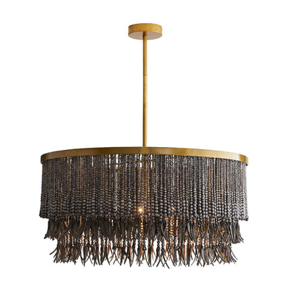 Arteriors Baja 3 Light 30" Wide Beaded Drum Chandelier