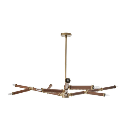 Paden 9 Light 56" Wide Commercial Abstract Sputnik Chandelier - Cognac