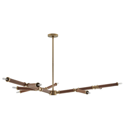 Paden 9 Light 56" Wide Commercial Abstract Sputnik Chandelier - Cognac