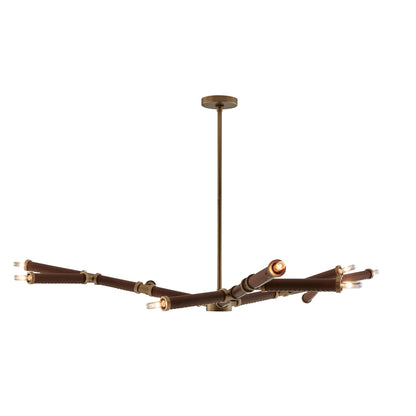 Paden 9 Light 56" Wide Commercial Abstract Sputnik Chandelier - Cognac