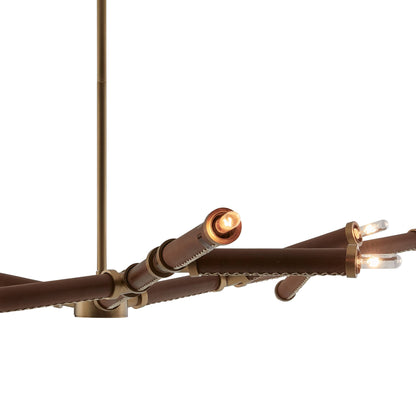 Paden 9 Light 56" Wide Commercial Abstract Sputnik Chandelier - Cognac