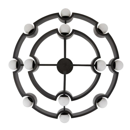 Arteriors Hans 44" Wide LED Ring Chandelier with Frosted Glass Shades