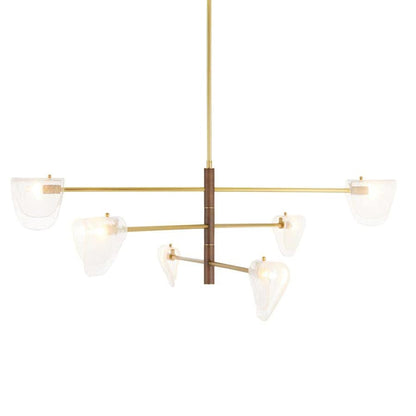 Arteriors Hockless 6 Light 52" Wide Chandelier with Seedy Glass Shades