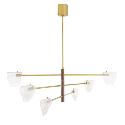 Arteriors Hockless 6 Light 52" Wide Chandelier with Seedy Glass Shades