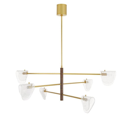 Arteriors Hockless 6 Light 52" Wide Chandelier with Seedy Glass Shades