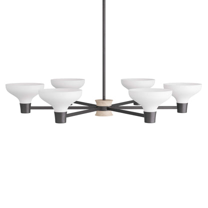 6 Light 42" Wide Chandelier