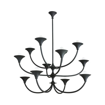 Arteriors Larkin Chandelier 12 Light 42" Wide Wrought Iron Abstract Chandelier