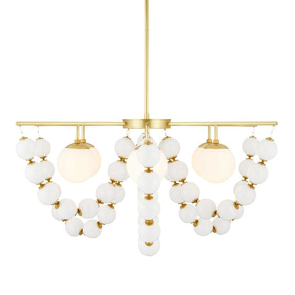 Arteriors Genesis 5 Light 42" Wide Chandelier with Opal Glass Shades