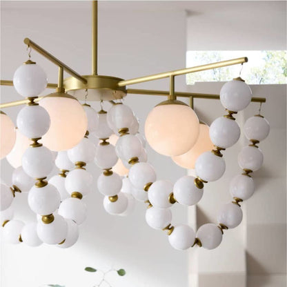 Arteriors Genesis 5 Light 42" Wide Chandelier with Opal Glass Shades
