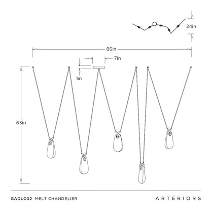 Arteriors Melt Chandelier 86" Wide Abstract Chandelier