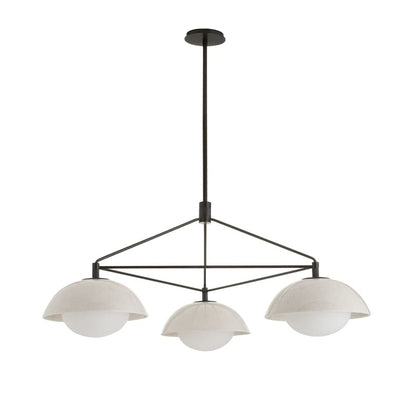 Arteriors Glaze 3 Light 38" Wide Chandelier with Ceramic and Opal Glass Shades