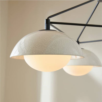 Arteriors Glaze 3 Light 38" Wide Chandelier with Ceramic and Opal Glass Shades