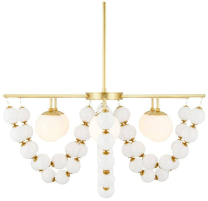 Arteriors Genesis Chandelier 42" Opal Antique Brass