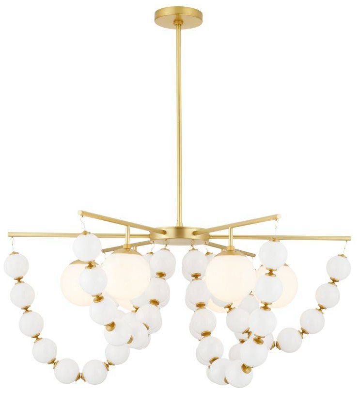 Arteriors Genesis Chandelier 42" Opal Antique Brass