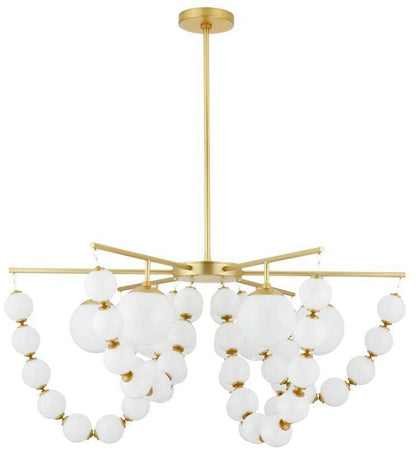 Arteriors Genesis Chandelier 42" Opal Antique Brass