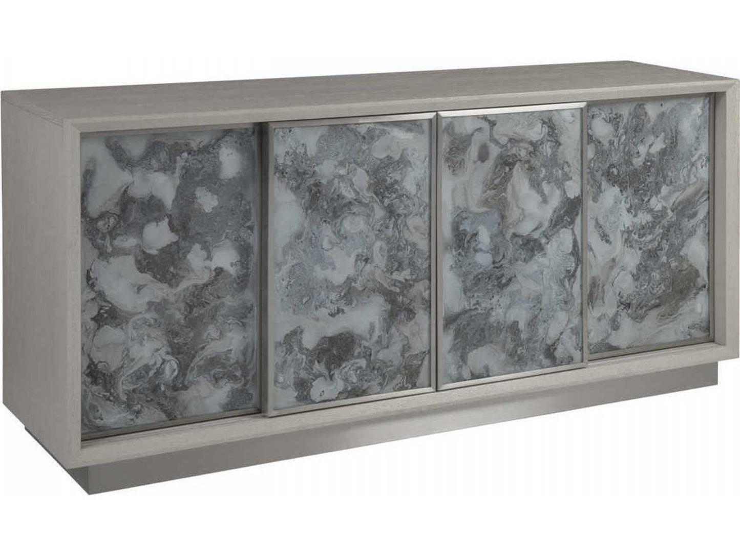 Home Metaphor 68-Inch Sandblasted Oak and Eglomise Media Console