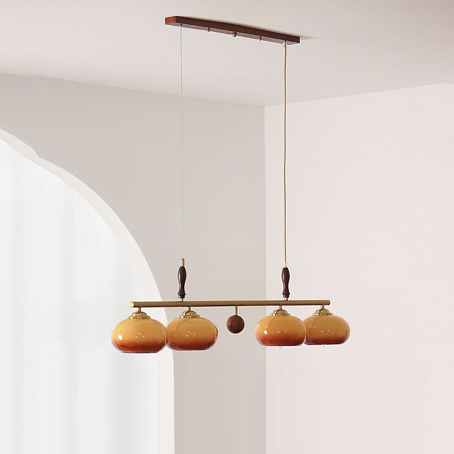Aurelio Amber Glass Linear Pendant