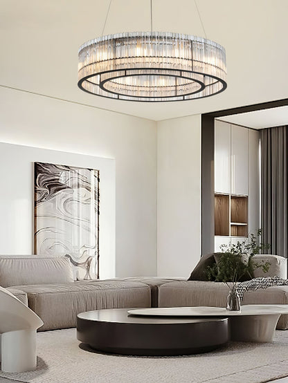 Aureon Crystal Tube Ring Chandelier