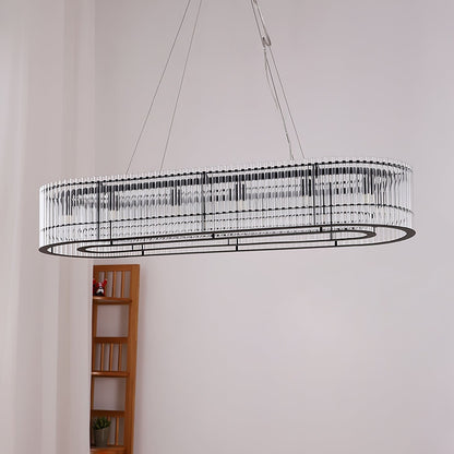 Aureon Crystal Tube Ring Chandelier