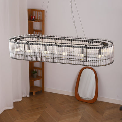 Aureon Crystal Tube Ring Chandelier