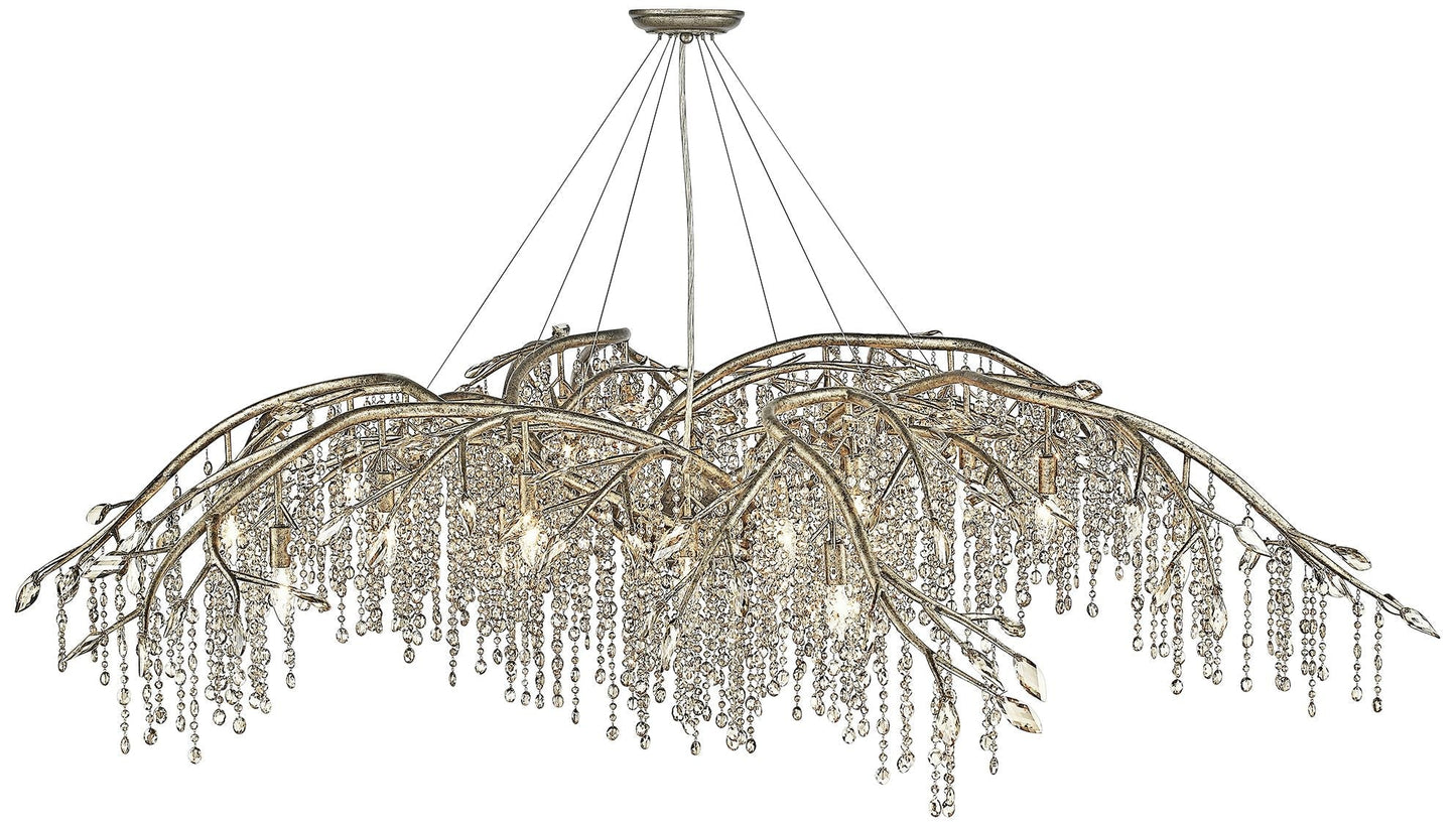 Autumn Twilight 95" Wide Mystic Gold 24-Light Chandelier