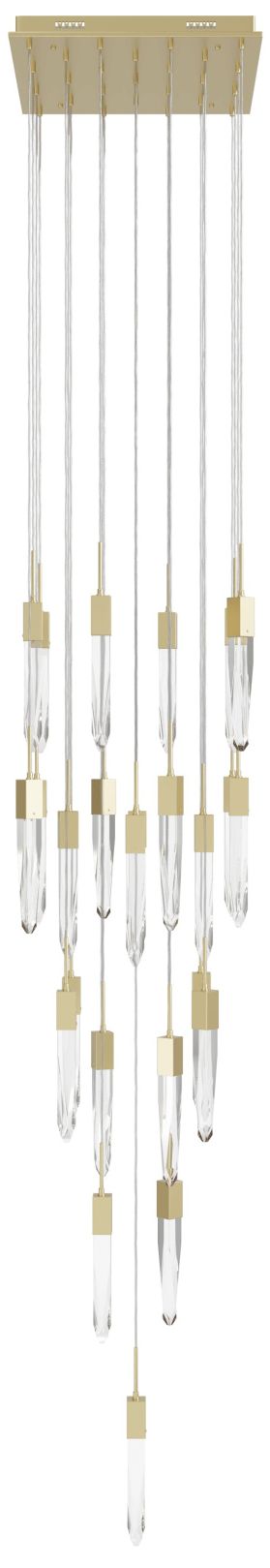 Avenue Aspen 28" Wide Brushed Brass LED Multi-Light Pendant